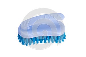 On white background, cleaning item, blue color, brush