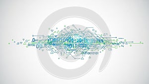 A white background the composition evokes themes of technology and data