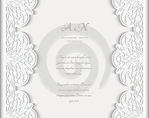 White background with cutout border pattern