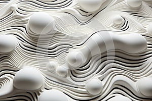 White background of Elegant Symphony Abstract Curves and Lines. Intricately Designed Visual Harmony