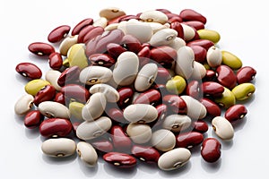 White background emphasizes the details of isolated beans