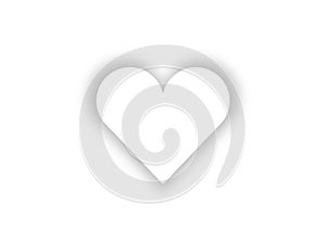 White shaped empty heart background icon symbol