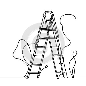 The white background features a depiction of two ladders inclining against each other.