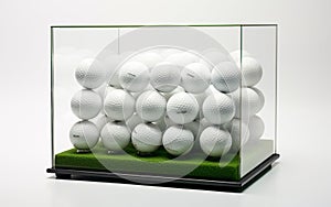 White Background Golf Ball Display Case