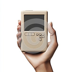 White background with a hand holding a car electrical charge cable plug