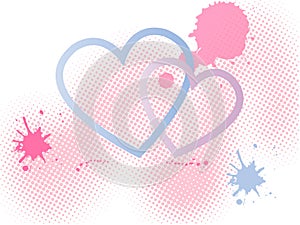 White background with hearts