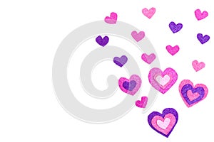 White background with hearts