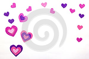 White background with hearts