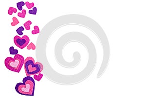 White background with hearts