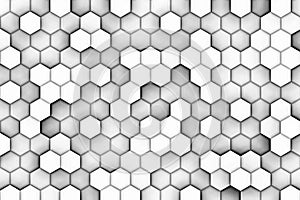 White background with hexagons relief