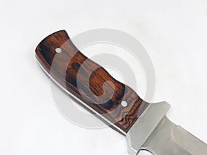 Hunting knives and sheaths, white background photo