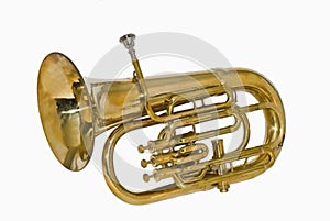 Brass Tuba White Background