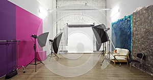 White background inside studio - light room