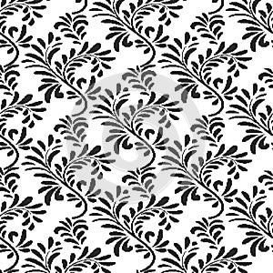 only leaves pattern in black colour