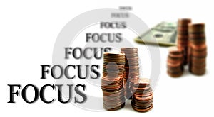 White Background and money Business Focus