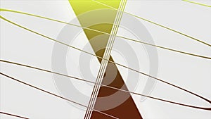 White background. Motion.A multi-colored winding line in the animation that bends in different directions with a pattern