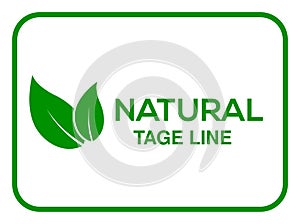 White background natural tage line logo, Natural tage line vector logo or icon photo