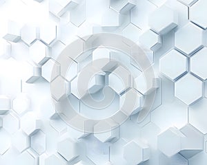 White Hexagon Pattern Abstract Background