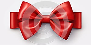 a white background with a red bow on it