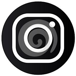 White background rounded black & white Instagram logo