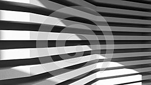 White background with stripes.Sunlight with shadow.3D image