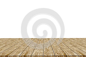White background with the wood table clipping path