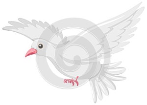 White baird flyting on white background