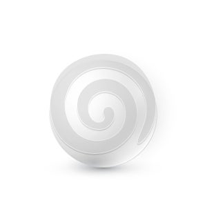 White ball with shadow. 3D sphere. Vector illustration