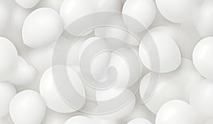 White balloons background. Concept for party or celebration event. Seamless pattern. AI generated