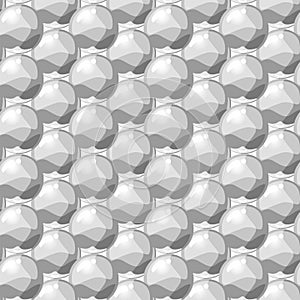 White balls seamless pattern green