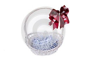White Bamboo basket isolated