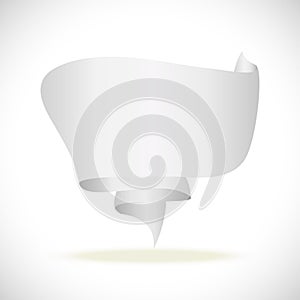 White banner attention enfolded back