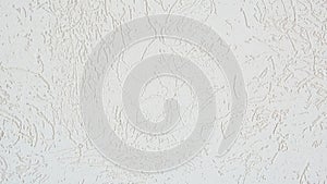 White Banner or Background of the Wall with Bark Beetle Plaster. Decorative Texturized Wall. Light Textured Surface