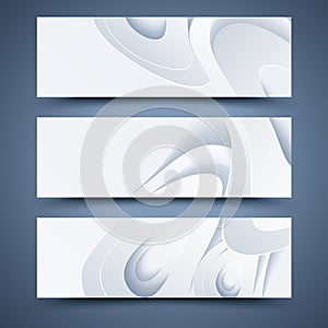 White banners templates. Abstract backgrounds