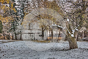 White Barn in the Fall