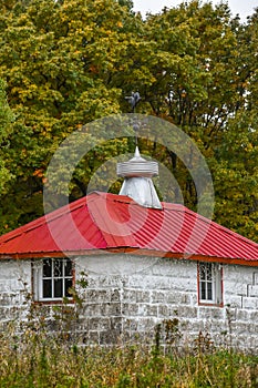 White barn with Red Roof