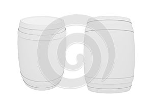 white barrel isolated on white background, 3D rendering