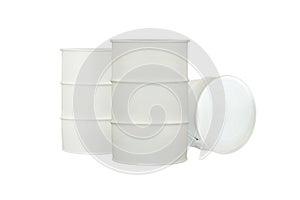 White barrels isolated on white