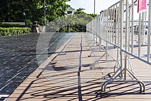 White barricade in the city