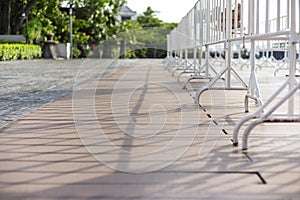 White barricade in the city image photo