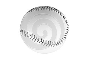 White baseball ball on a white background. A sport played by people all over the world