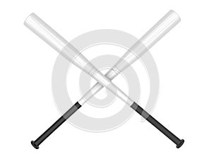 White baseball bats crossed