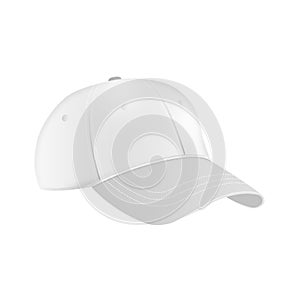 White baseball cap template on white backdround