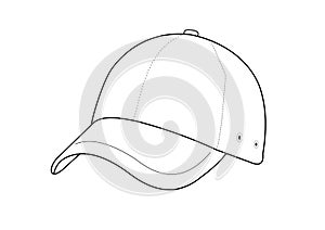 White baseball cap, vector, corel draw photo