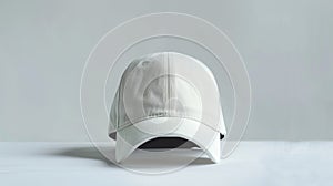 White Baseball Cap on White