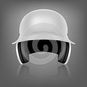 White baseball helmet. Vector background.