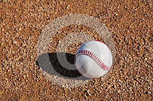 White Baseball on the Infield