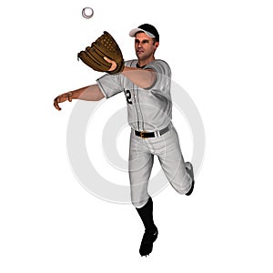 White Baseball Outfielder