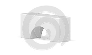 White basic foundation arch showcase rectangular stand platform realistic vector illustration