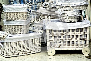 White baskets